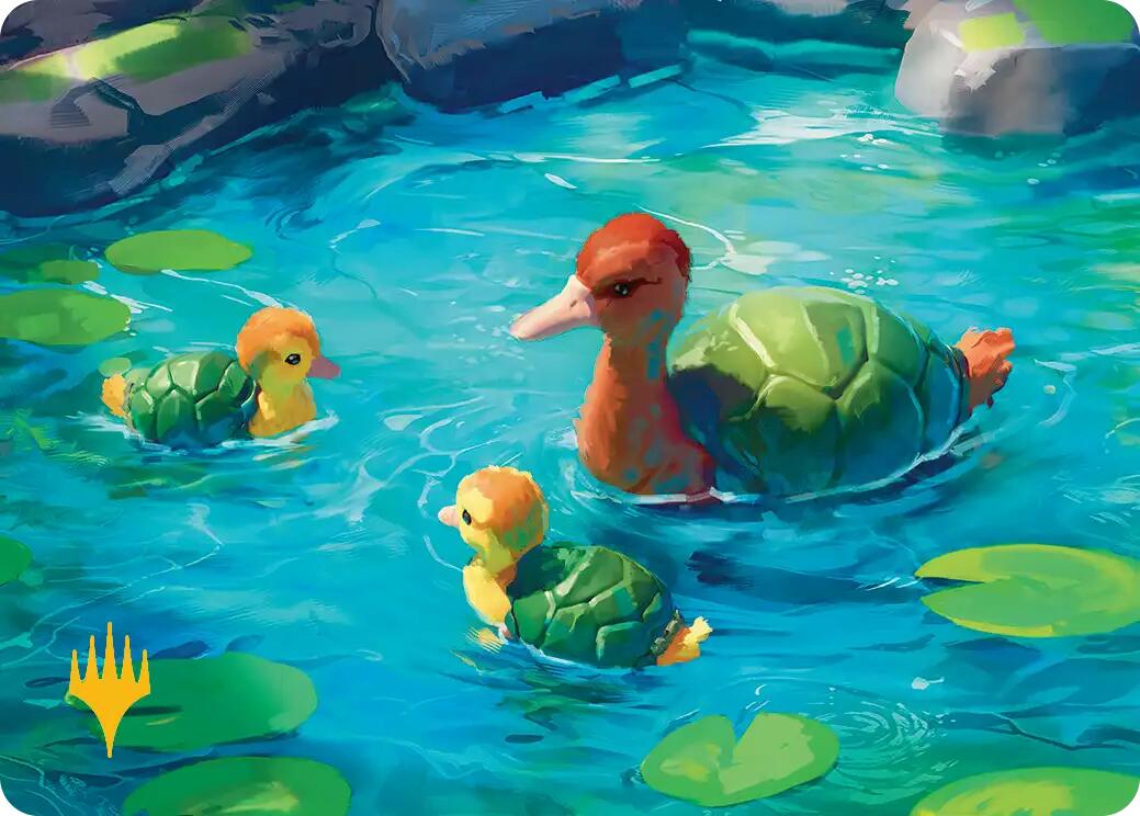 Turtle-Duck Art Card (Gold-Stamped Planeswalker Symbol) [Avatar: The Last Airbender Art Series] | Good Games Cannington