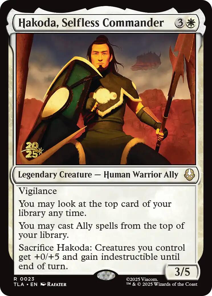 Hakoda, Selfless Commander [Avatar: The Last Airbender Prerelease Cards] | Good Games Cannington