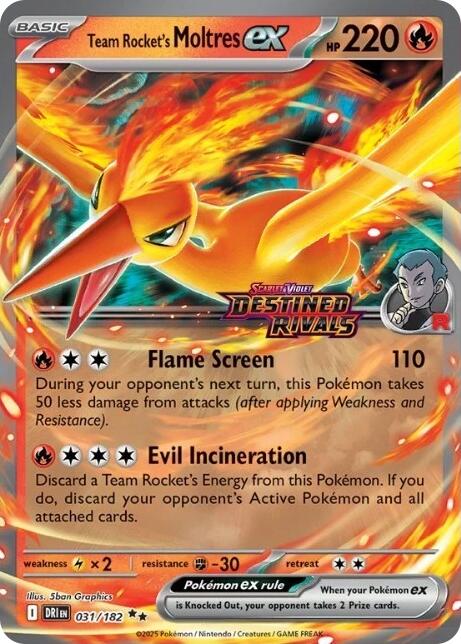 Team Rocket's Moltres ex (031/182) (Destined Rivals Stamp) [Miscellaneous Cards] | Good Games Cannington