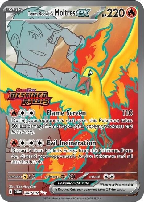 Team Rocket's Moltres ex (208/182) (Destined Rivals Stamp) [Miscellaneous Cards] | Good Games Cannington