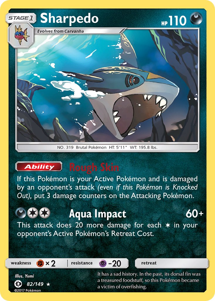 Sharpedo (82/149) (Cosmos Holo) (Blister Exclusive) [Sun & Moon: Base Set] | Good Games Cannington