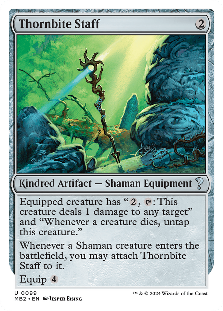 Thornbite Staff (White Border) [Mystery Booster 2] | Good Games Cannington