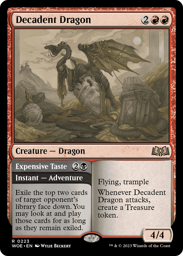 Decadent Dragon // Expensive Taste [Wilds of Eldraine] | Good Games Cannington