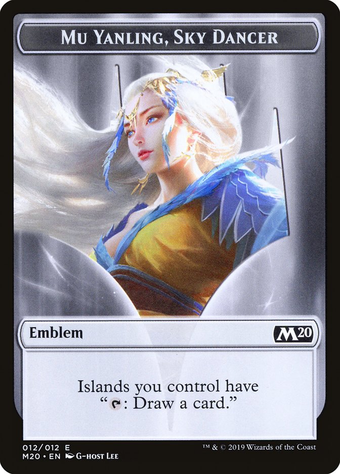 Mu Yanling, Sky Dancer Emblem [Core Set 2020 Tokens] | Good Games Cannington