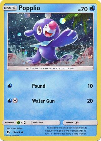 Popplio (39/149) (Cosmos Holo) [Sun & Moon: Base Set] | Good Games Cannington