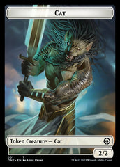 Phyrexian Mite (011) // Cat Double-Sided Token [Phyrexia: All Will Be One Tokens] | Good Games Cannington