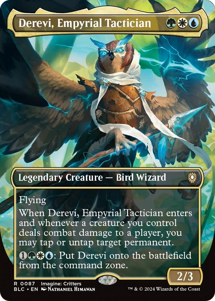 Derevi, Empyrial Tactician (Borderless) [Bloomburrow Commander] | Good Games Cannington