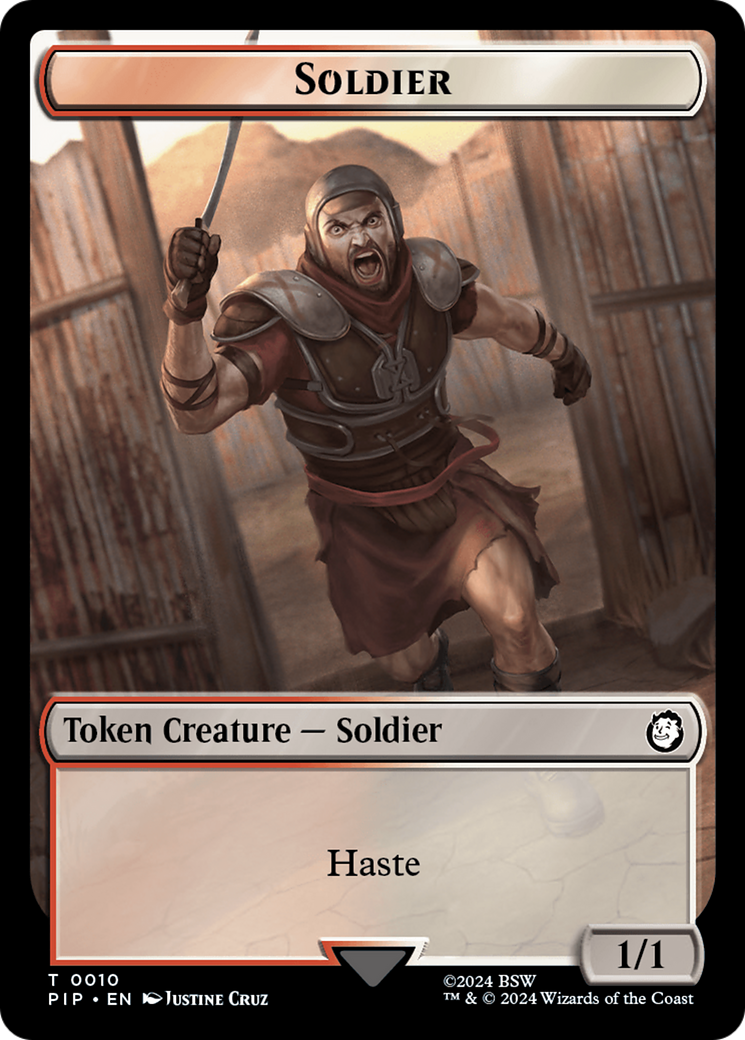 Soldier (0010) // Warrior Double-Sided Token [Fallout Tokens] | Good Games Cannington