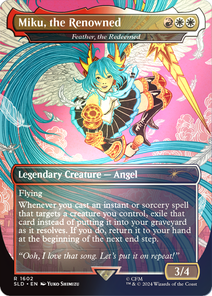 Miku, the Renowned - Feather, the Redeemed (Rainbow Foil) [Secret Lair Drop Series] | Good Games Cannington