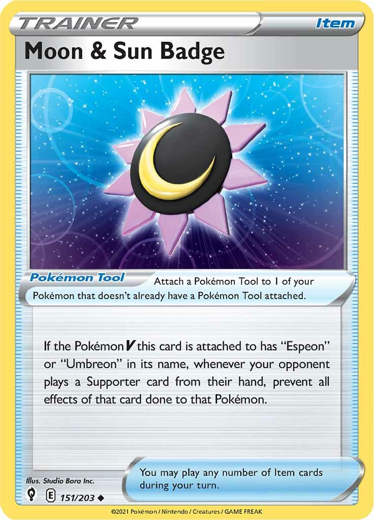 Moon & Sun Badge (151/203) [Sword & Shield: Evolving Skies] | Good Games Cannington