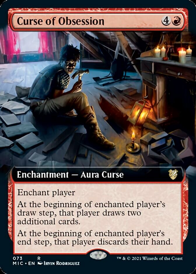 Curse of Obsession (Extended Art) [Innistrad: Midnight Hunt Commander] | Good Games Cannington