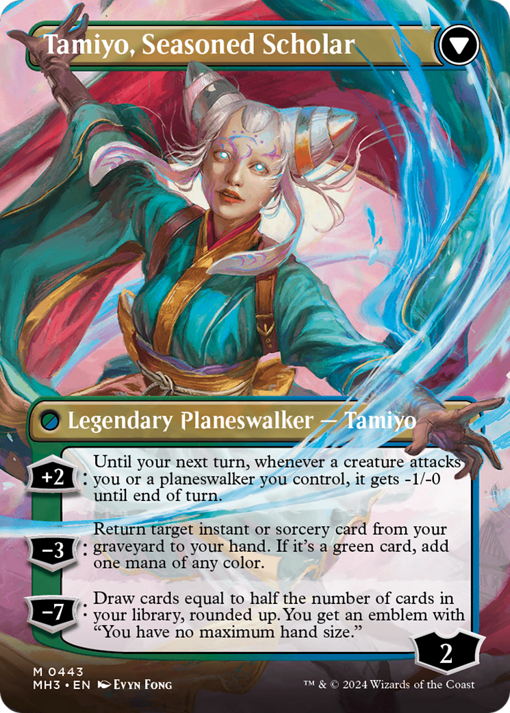 Tamiyo, Inquisitive Student // Tamiyo, Seasoned Scholar (Borderless) [Modern Horizons 3] | Good Games Cannington