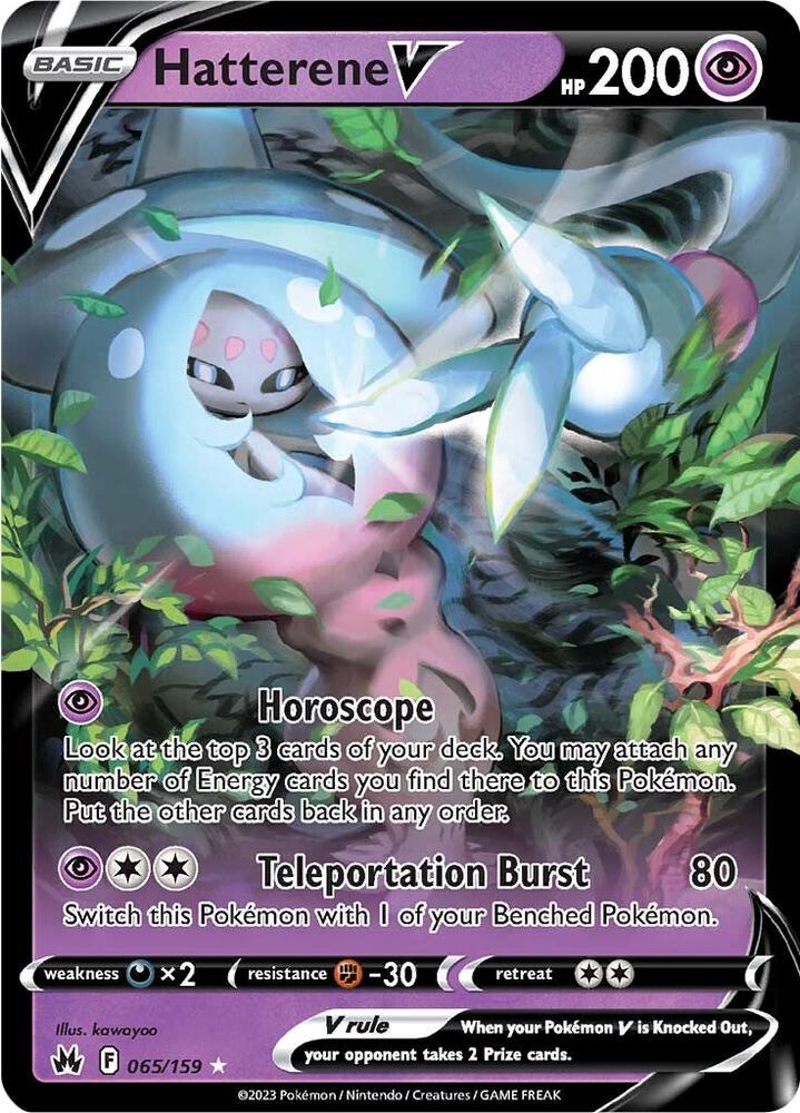 Hatterene V 065/159 (Crown Zenith)  - Holofoil | Good Games Cannington