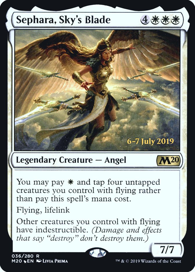 Sephara, Sky's Blade [Core Set 2020 Prerelease Promos] | Good Games Cannington