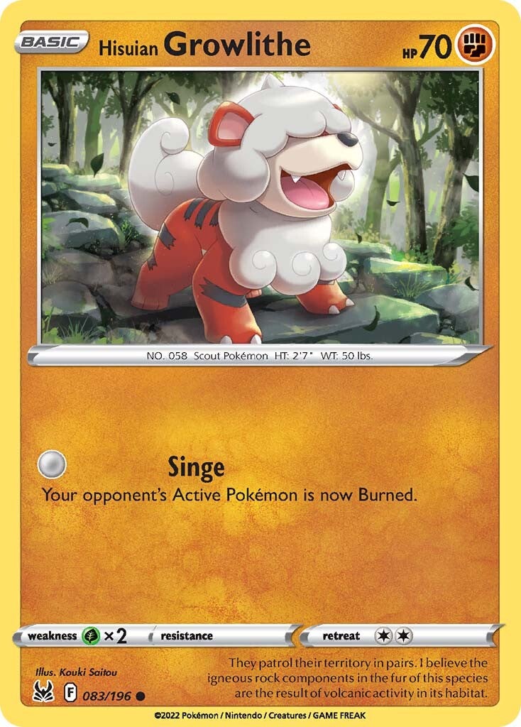 Hisuian Growlithe (083/196) [Sword & Shield: Lost Origin] | Good Games Cannington