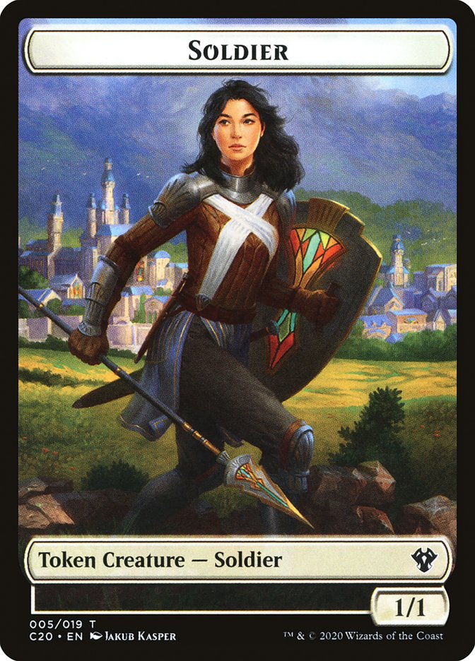 Human Soldier (005) // Drake Double-Sided Token [Commander 2020 Tokens] | Good Games Cannington