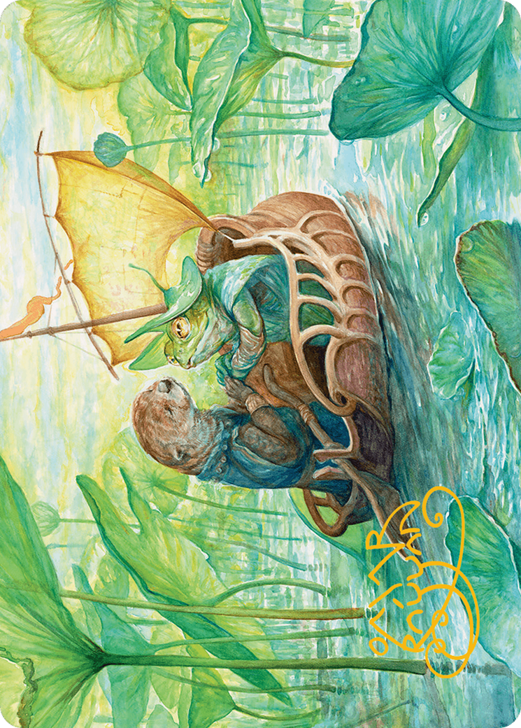 Run Away Together Art Card (Gold-Stamped Signature) [Bloomburrow Art Series] | Good Games Cannington