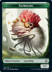 Knight // Saproling Double-Sided Token [Dungeons & Dragons: Adventures in the Forgotten Realms Commander Tokens] | Good Games Cannington