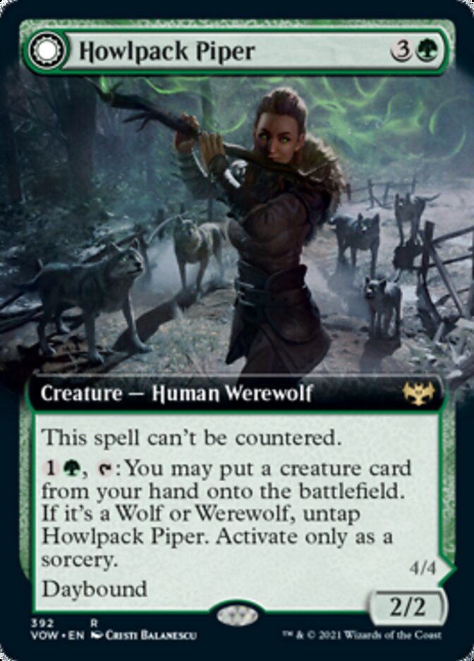Howlpack Piper // Wildsong Howler (Extended Art) [Innistrad: Crimson Vow] | Good Games Cannington