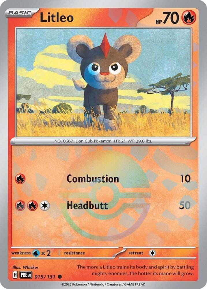 Litleo (015/131) (Poke Ball Pattern) [Scarlet & Violet: Prismatic Evolutions] | Good Games Cannington