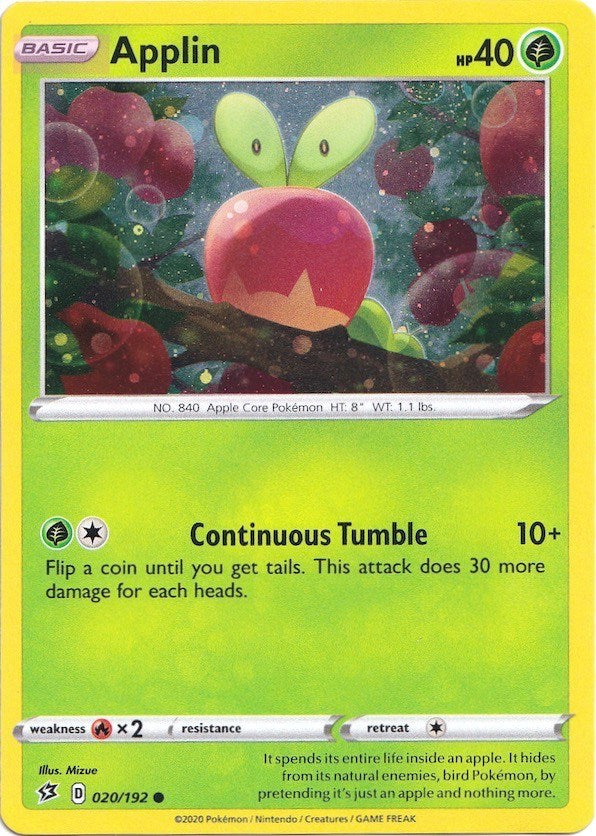 Applin (020/192) (Cosmos Holo) [Sword & Shield: Rebel Clash] | Good Games Cannington
