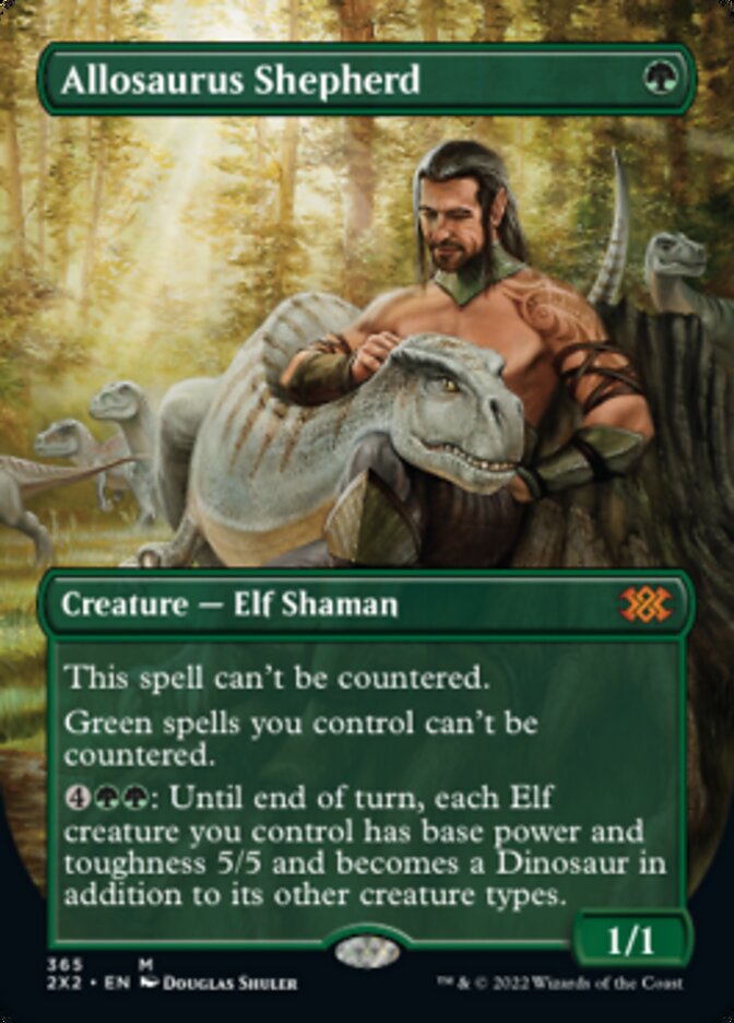 Allosaurus Shepherd (Borderless Alternate Art) [Double Masters 2022] | Good Games Cannington