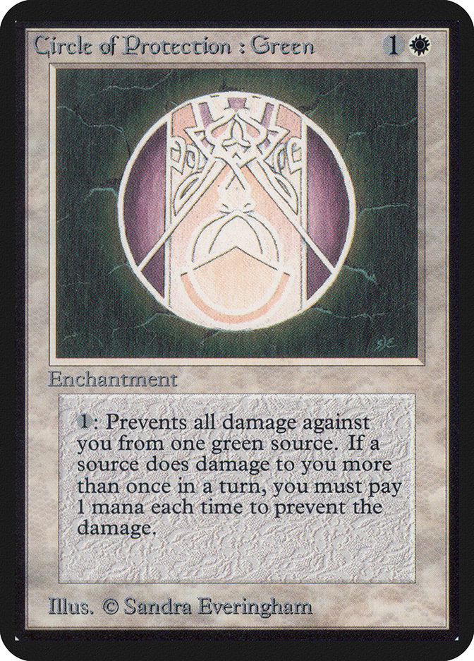 Circle of Protection: Green [Alpha Edition] | Good Games Cannington