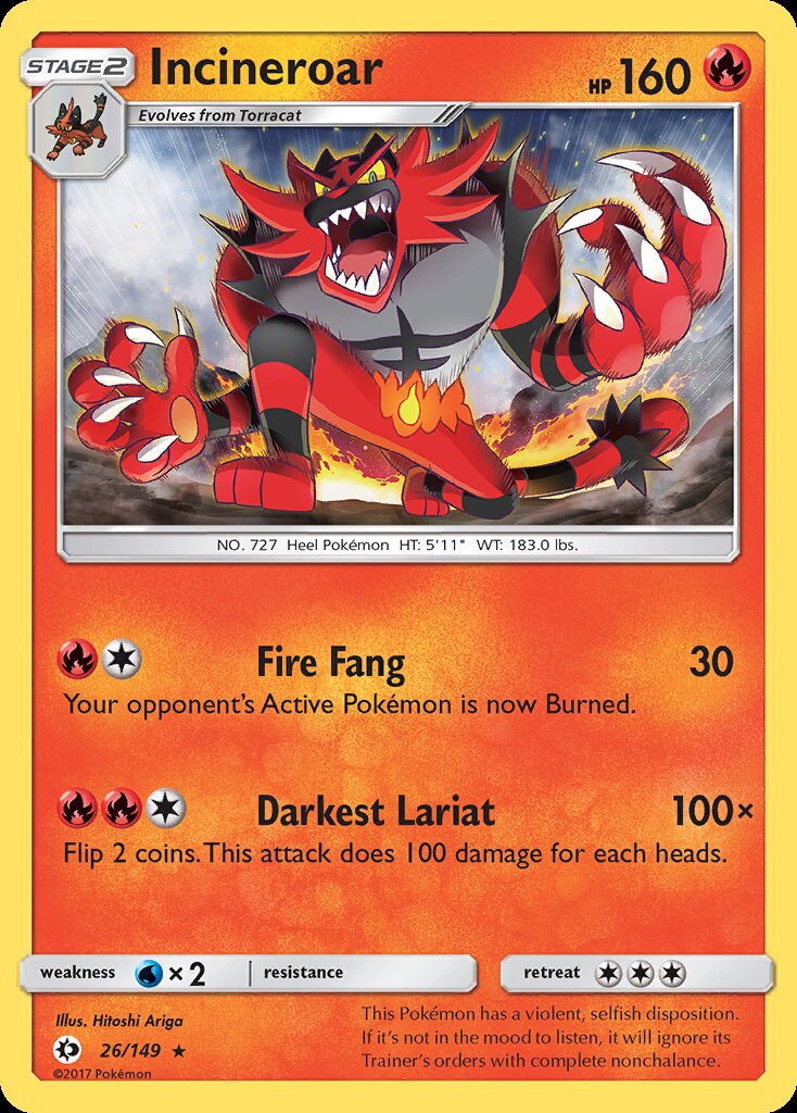 Incineroar (26/149) (Theme Deck Exclusive) [Sun & Moon: Base Set] | Good Games Cannington
