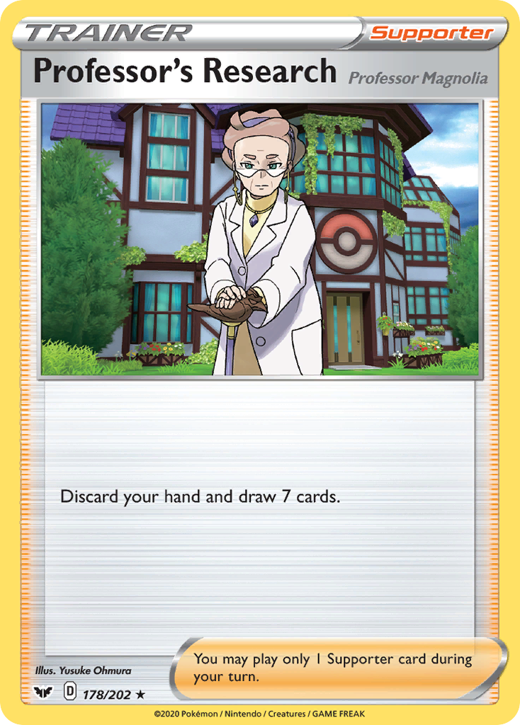 Professor's Research (178/202) (Professor Magnolia) [Sword & Shield: Base Set] | Good Games Cannington