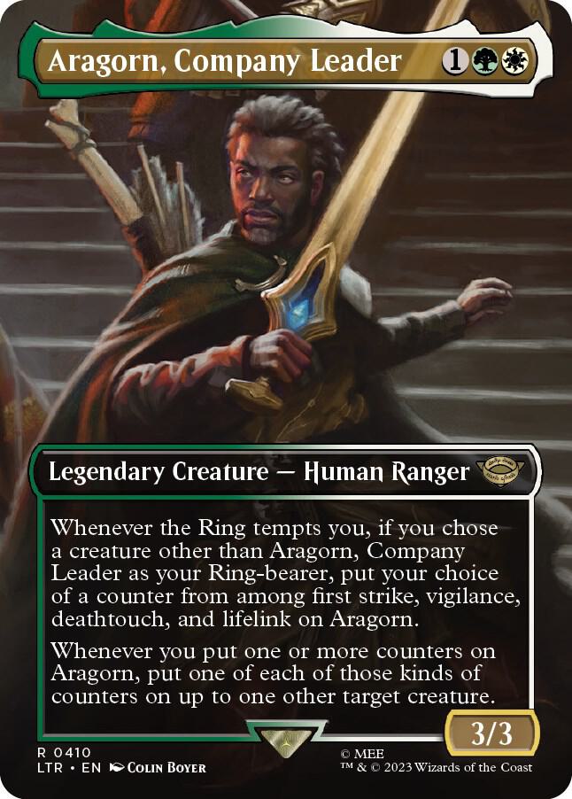 Aragorn Company Leader Borderless 410 (Universes Beyond: The Lord of the Rings: Tales of Middle-earth)  | Good Games Cannington