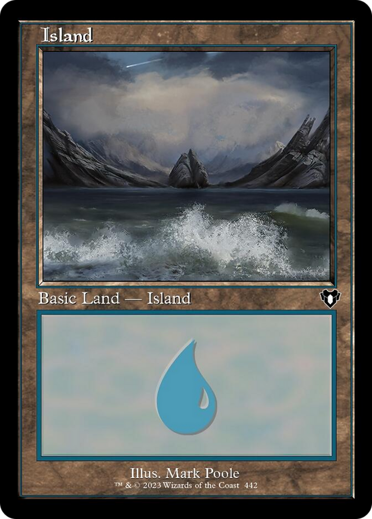 Island (442) (Retro) [Commander Masters] | Good Games Cannington