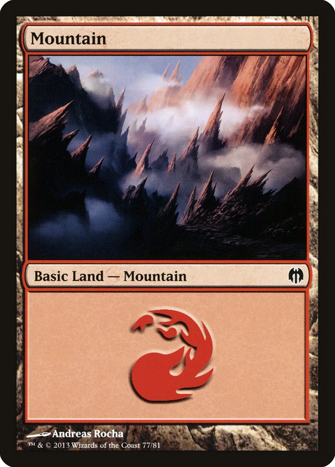 Mountain (77) [Duel Decks: Heroes vs. Monsters] | Good Games Cannington