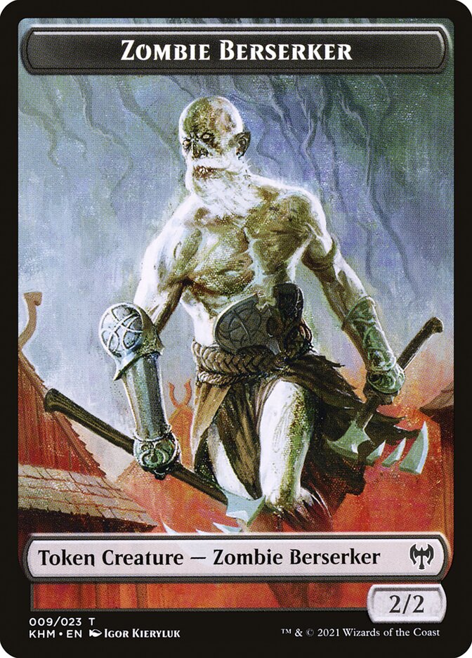 Treasure // Zombie Berserker Double-Sided Token [Kaldheim Tokens] | Good Games Cannington
