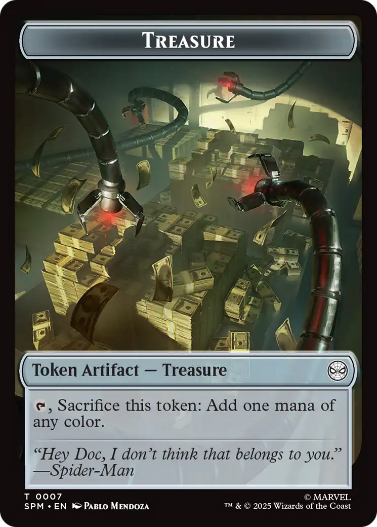 Spider // Treasure Double-Sided Token [Marvel's Spider-Man Tokens] | Good Games Cannington