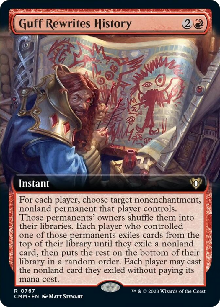 Guff Rewrites History (Extended Art) [Commander Masters] | Good Games Cannington