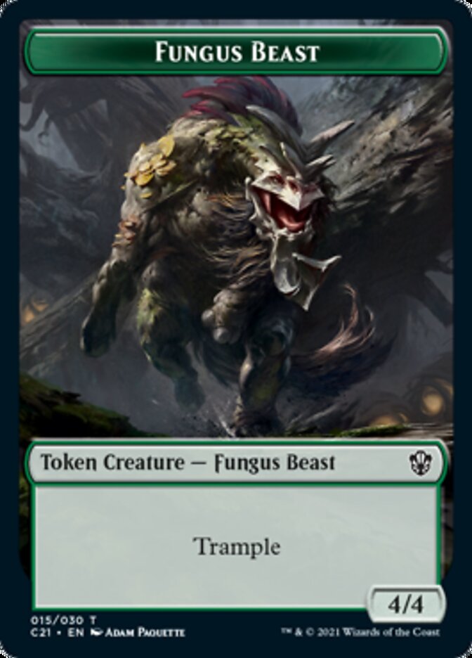 Demon // Fungus Beast Double-Sided Token [Commander 2021 Tokens] | Good Games Cannington