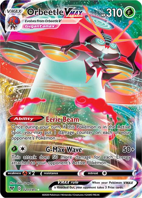 Orbeetle VMAX 021/185 (SWSH04: Vivid Voltage)  - Holofoil | Good Games Cannington