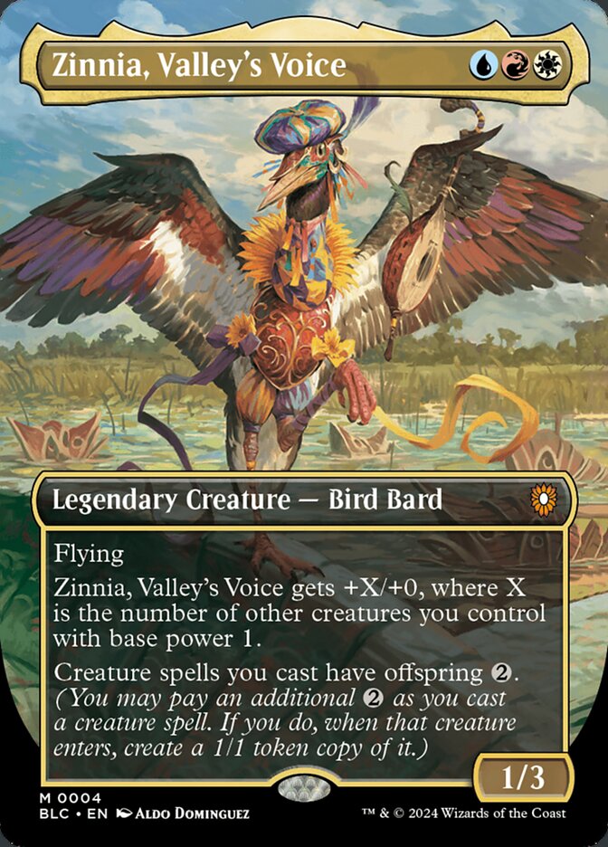 Zinnia Valleys Voice Borderless 4 (Commander: Bloomburrow)  | Good Games Cannington