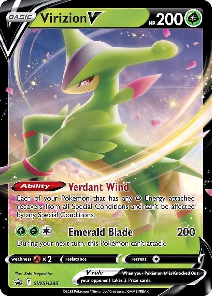 Virizion V (SWSH295) (Jumbo Card) [Sword & Shield: Black Star Promos] | Good Games Cannington