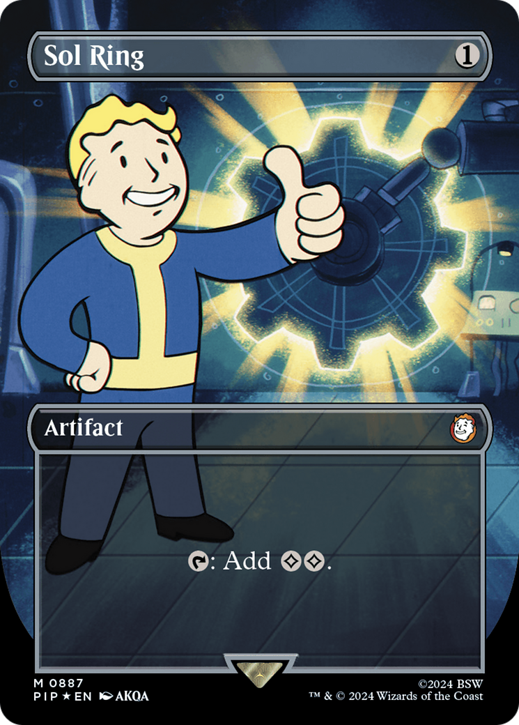 Sol Ring (Borderless) (Surge Foil) [Fallout] | Good Games Cannington