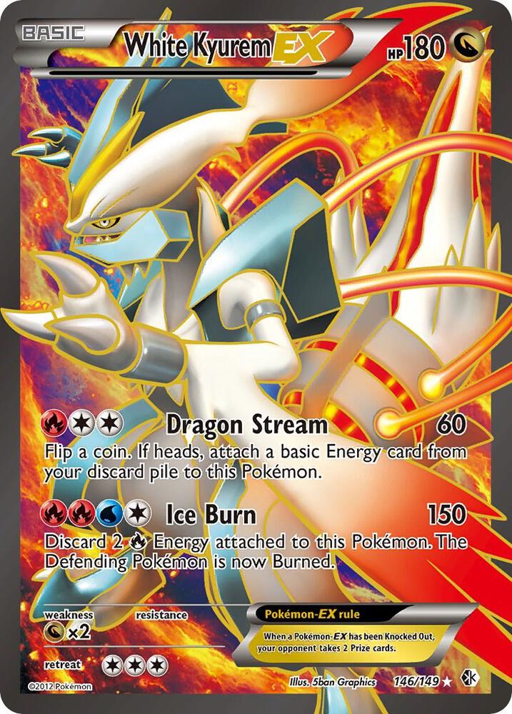 White Kyurem EX Full Art 146/149 (Boundaries Crossed)  - Holofoil | Good Games Cannington