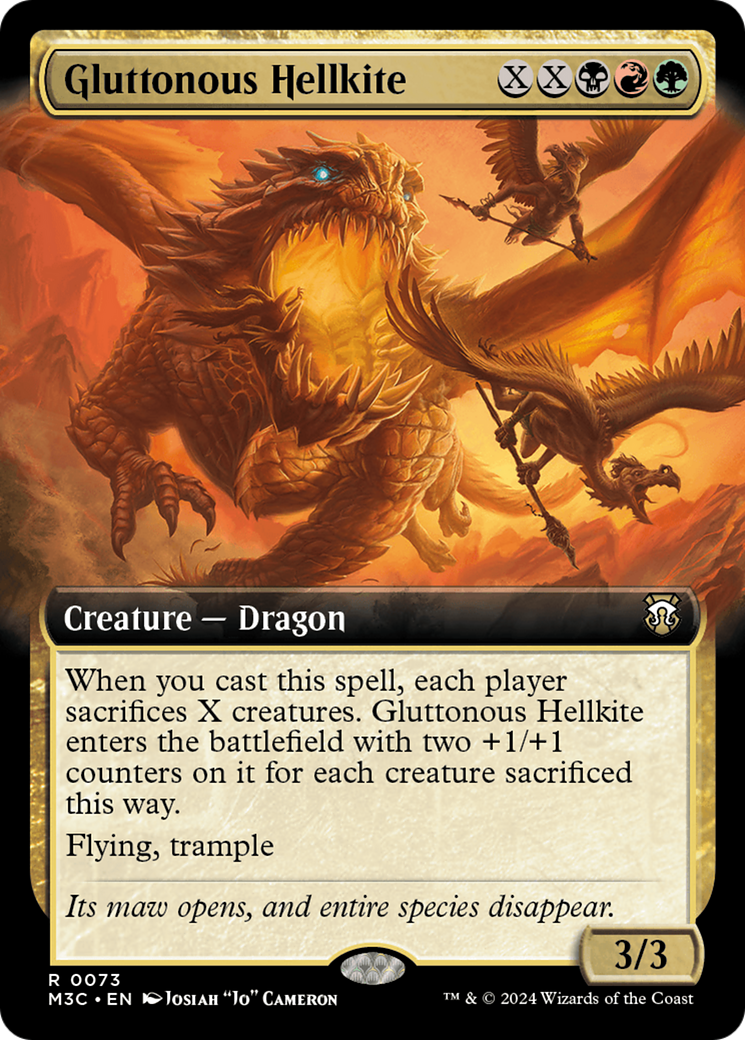 Gluttonous Hellkite (Extended Art) [Modern Horizons 3 Commander] | Good Games Cannington