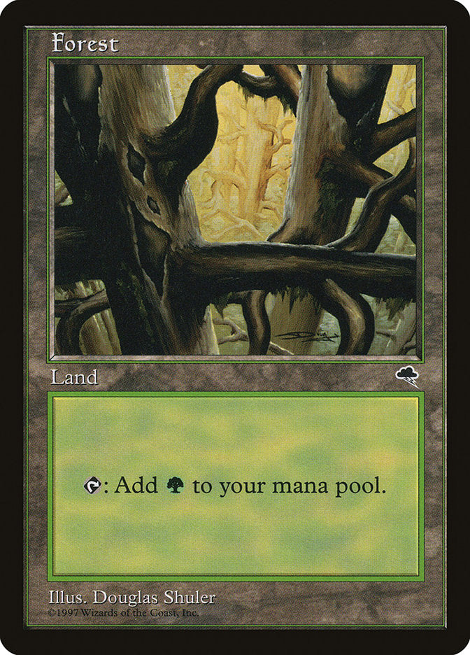 Forest (Black Signature) [Tempest] | Good Games Cannington
