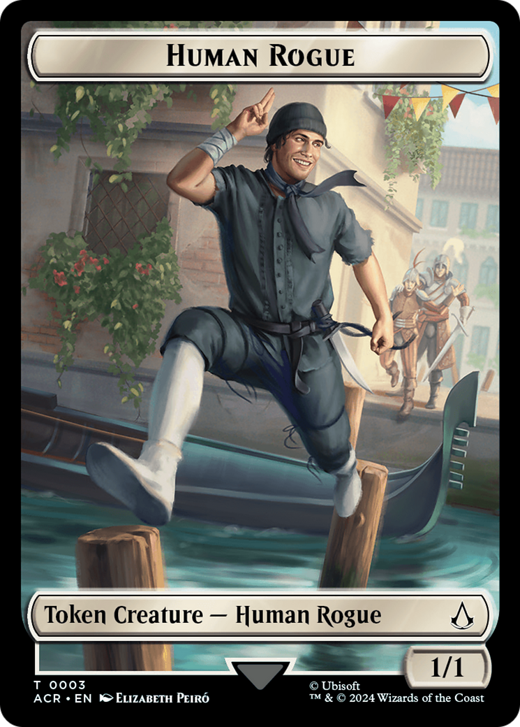 Assassin // Human Rogue Double-Sided Token [Assassin's Creed Tokens] | Good Games Cannington