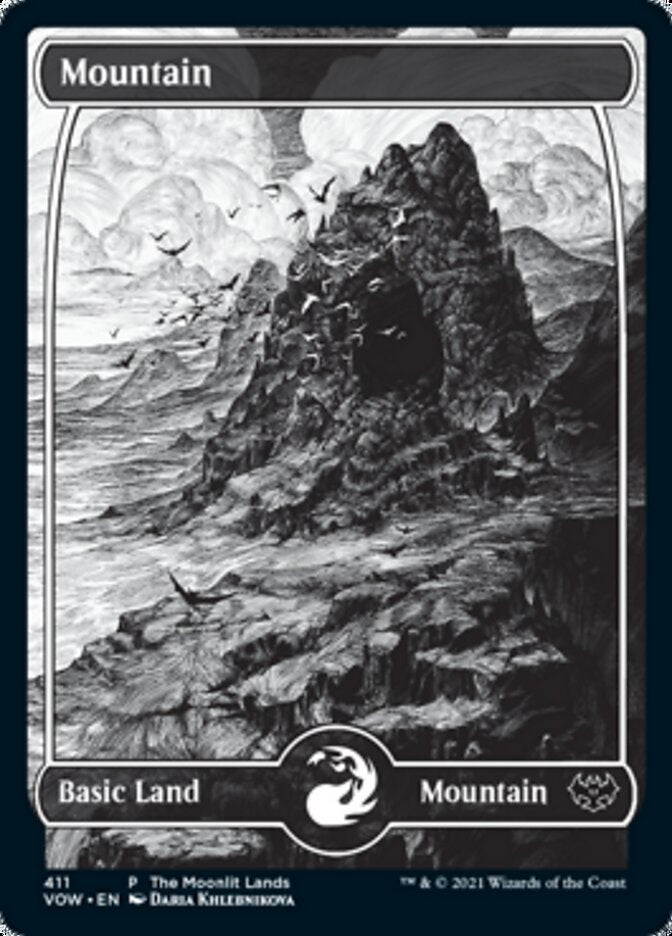 Mountain (The Moonlit Lands) (Foil Etched) [Innistrad: Crimson Vow Promos] | Good Games Cannington