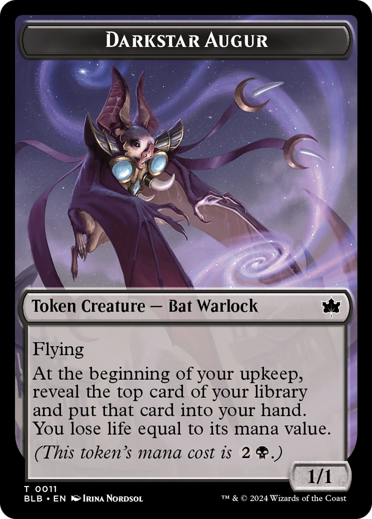 Darkstar Augur Token [Bloomburrow Tokens] | Good Games Cannington