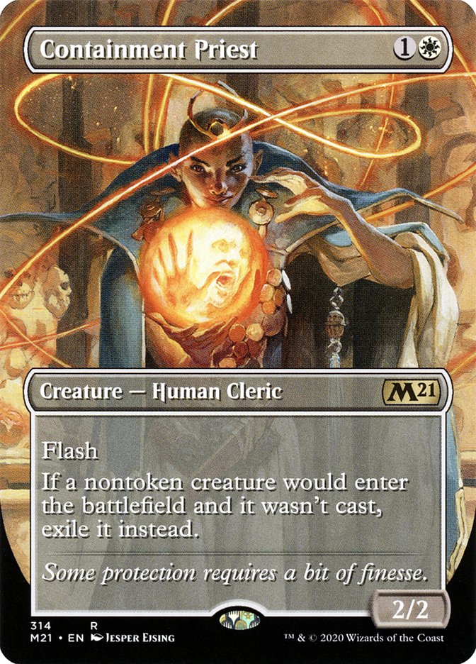 Containment Priest (Borderless Alternate Art) [Core Set 2021] | Good Games Cannington