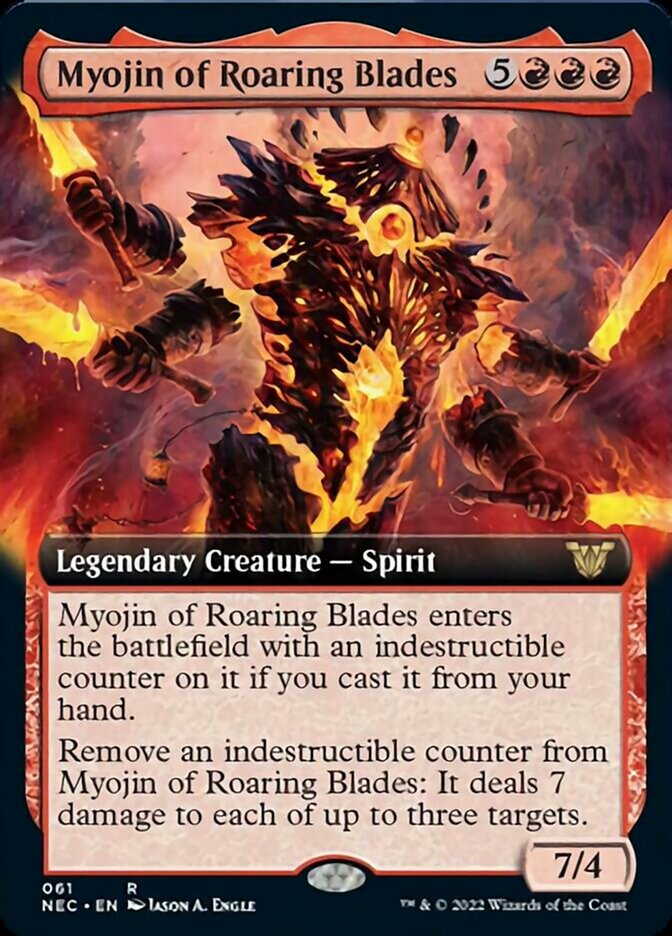 Myojin of Roaring Blades (Extended Art) [Kamigawa: Neon Dynasty Commander] | Good Games Cannington