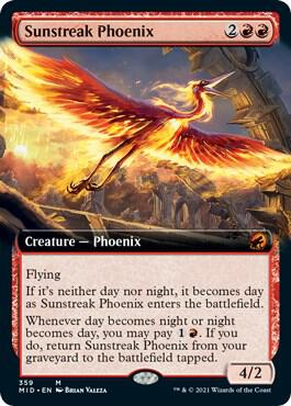 Sunstreak Phoenix Extended Art 359/277 (Innistrad: Midnight Hunt)  | Good Games Cannington