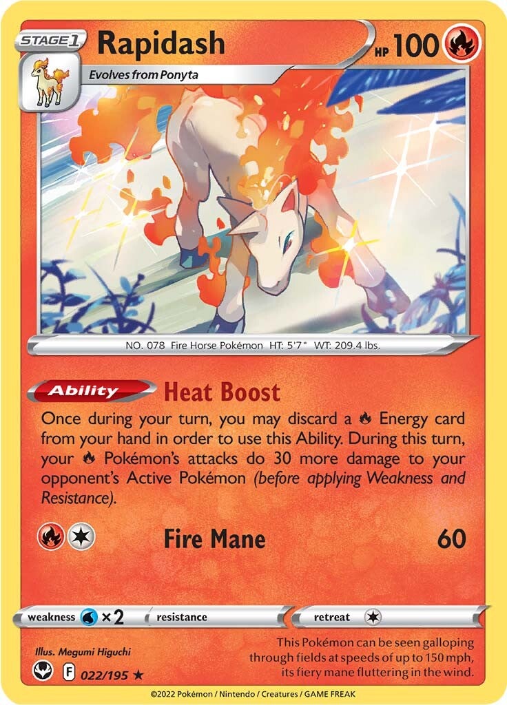 Rapidash (022/195) [Sword & Shield: Silver Tempest] | Good Games Cannington